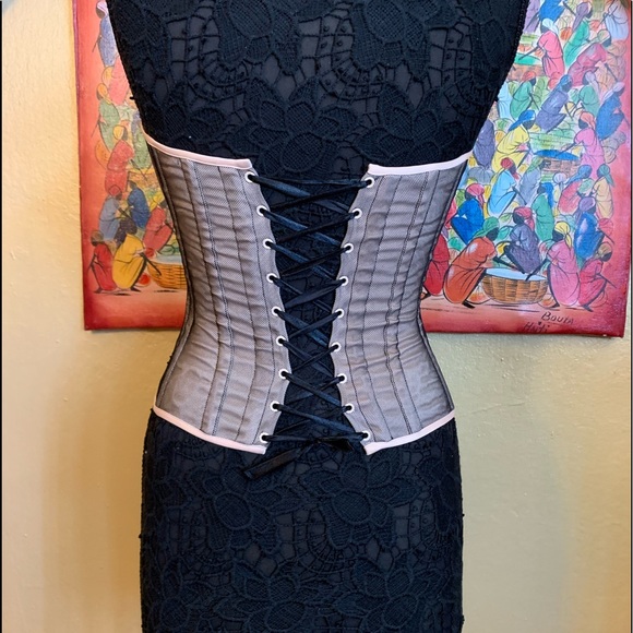 C R Premium Bustier corset lace up Sexy Burlesque lingerie style small medium - Picture 3 of 14